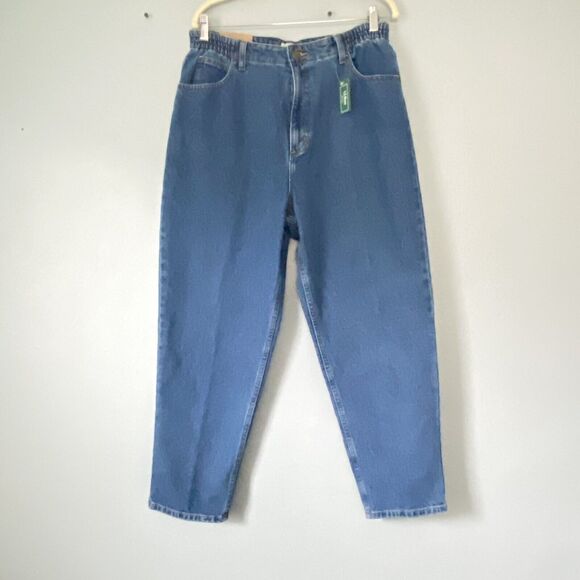 L.L. Bean Jeans Womens Size 16 Petite Original Fit Relaxed Elastic Waist NEW - Picture 1 of 9